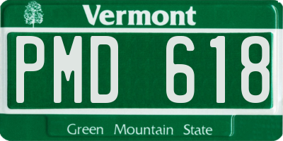 VT license plate PMD618