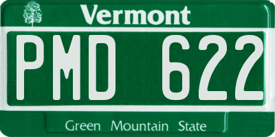 VT license plate PMD622