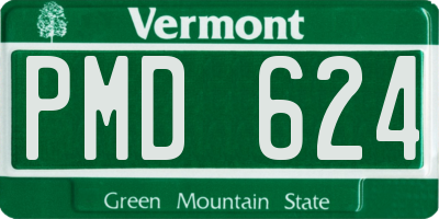 VT license plate PMD624