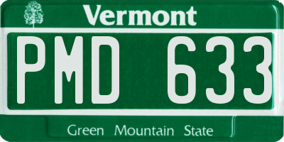 VT license plate PMD633