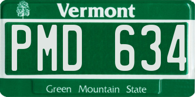 VT license plate PMD634