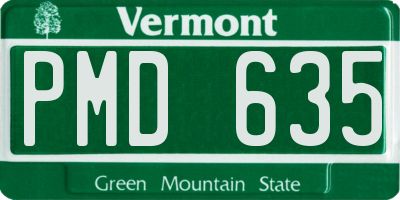 VT license plate PMD635