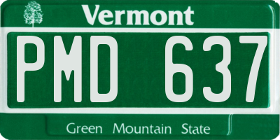 VT license plate PMD637