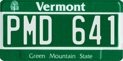VT license plate PMD641