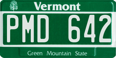 VT license plate PMD642