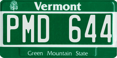 VT license plate PMD644