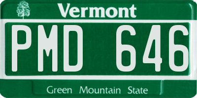 VT license plate PMD646