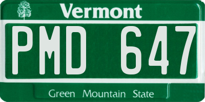 VT license plate PMD647