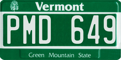 VT license plate PMD649