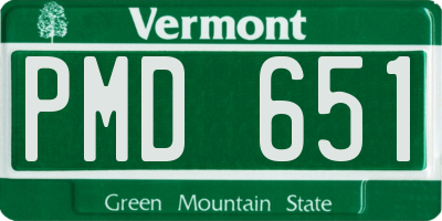 VT license plate PMD651