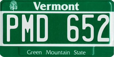 VT license plate PMD652