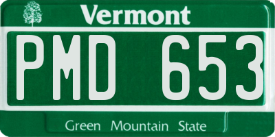 VT license plate PMD653