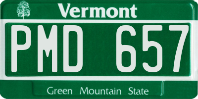 VT license plate PMD657