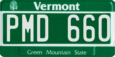 VT license plate PMD660