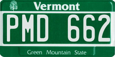 VT license plate PMD662