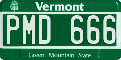 VT license plate PMD666