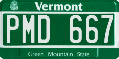VT license plate PMD667
