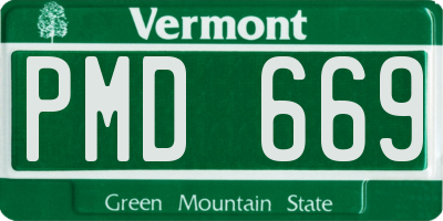 VT license plate PMD669