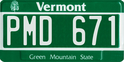 VT license plate PMD671