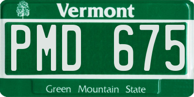 VT license plate PMD675