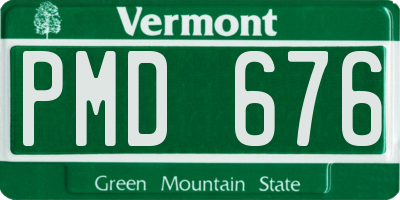 VT license plate PMD676