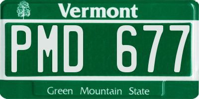 VT license plate PMD677