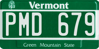 VT license plate PMD679