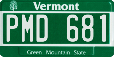 VT license plate PMD681