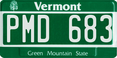 VT license plate PMD683