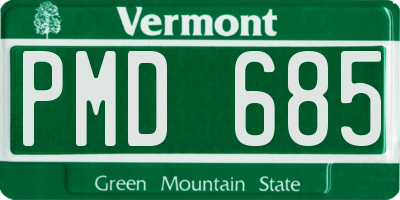 VT license plate PMD685