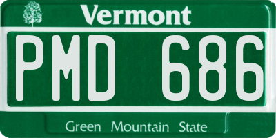 VT license plate PMD686