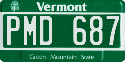 VT license plate PMD687