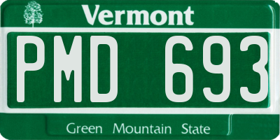 VT license plate PMD693