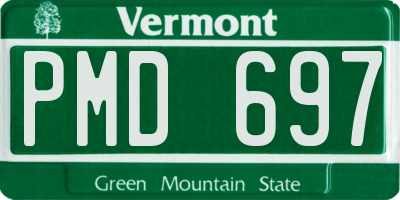 VT license plate PMD697