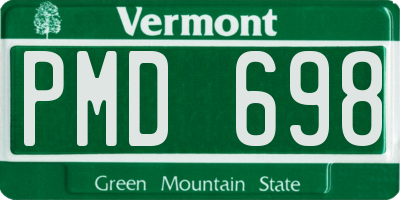 VT license plate PMD698