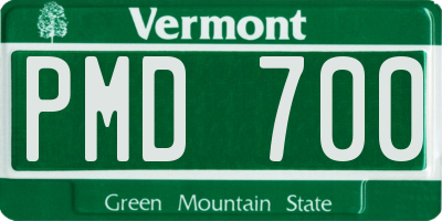 VT license plate PMD700