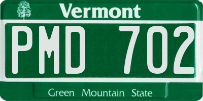 VT license plate PMD702