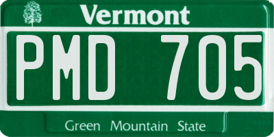 VT license plate PMD705