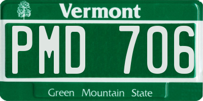 VT license plate PMD706