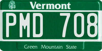 VT license plate PMD708
