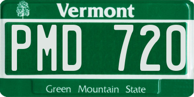 VT license plate PMD720