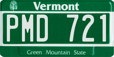 VT license plate PMD721