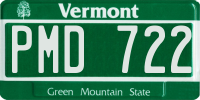 VT license plate PMD722