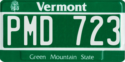 VT license plate PMD723