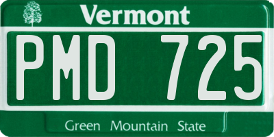 VT license plate PMD725