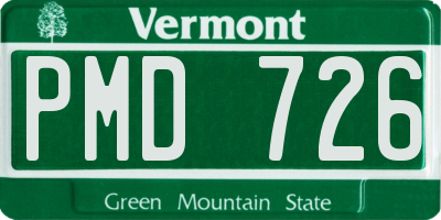 VT license plate PMD726
