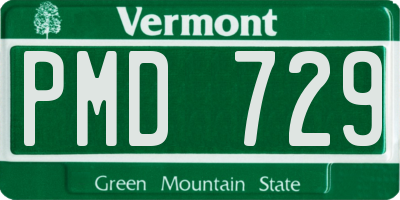 VT license plate PMD729