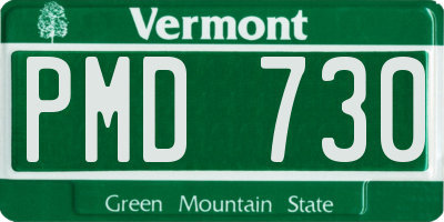 VT license plate PMD730