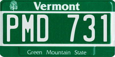 VT license plate PMD731