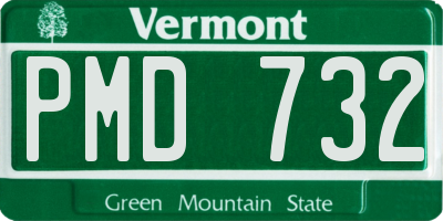 VT license plate PMD732